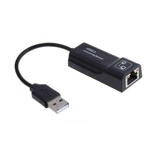 USB 2.0 to RJ45 Fast Ethernet Adapter, Black