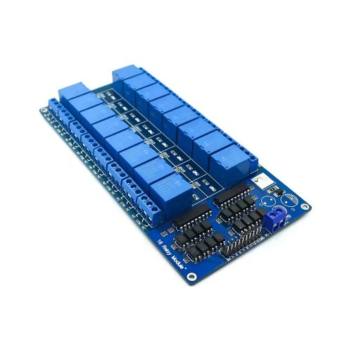 5V 16 Channel Relay Module with Light Coupling & LM2576 Power Supply, Support Low-Level Trigger