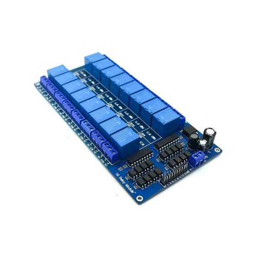 12V 16 Channel Relay Module with Light Coupling & LM2576 Power Supply, Support Low-Level Trigger