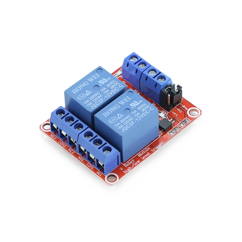 12V 10A 2 Channel Relay Module with Optocoupler Support High-Level or Low-Level Trigger