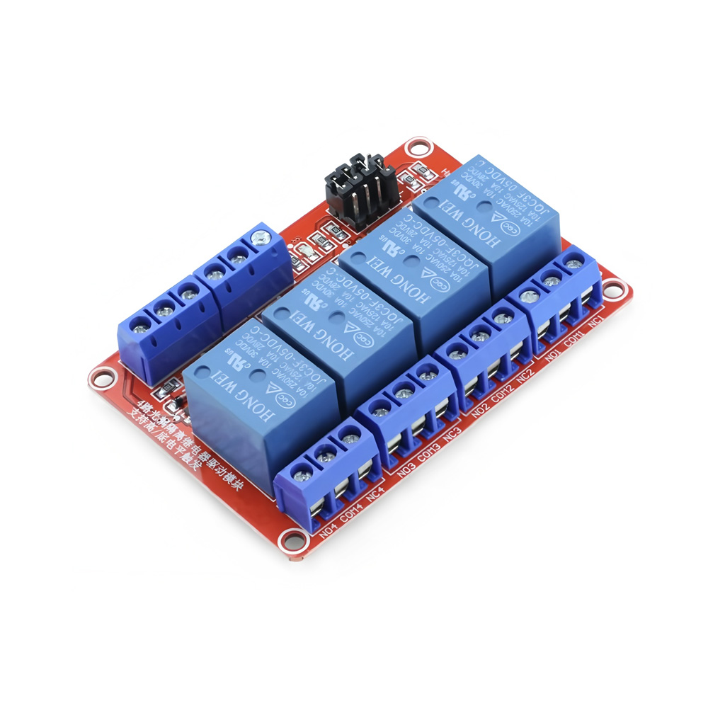 5V 10A 4 Channel Relay Module with Optocoupler Support High-Level or Low-Level Trigger
