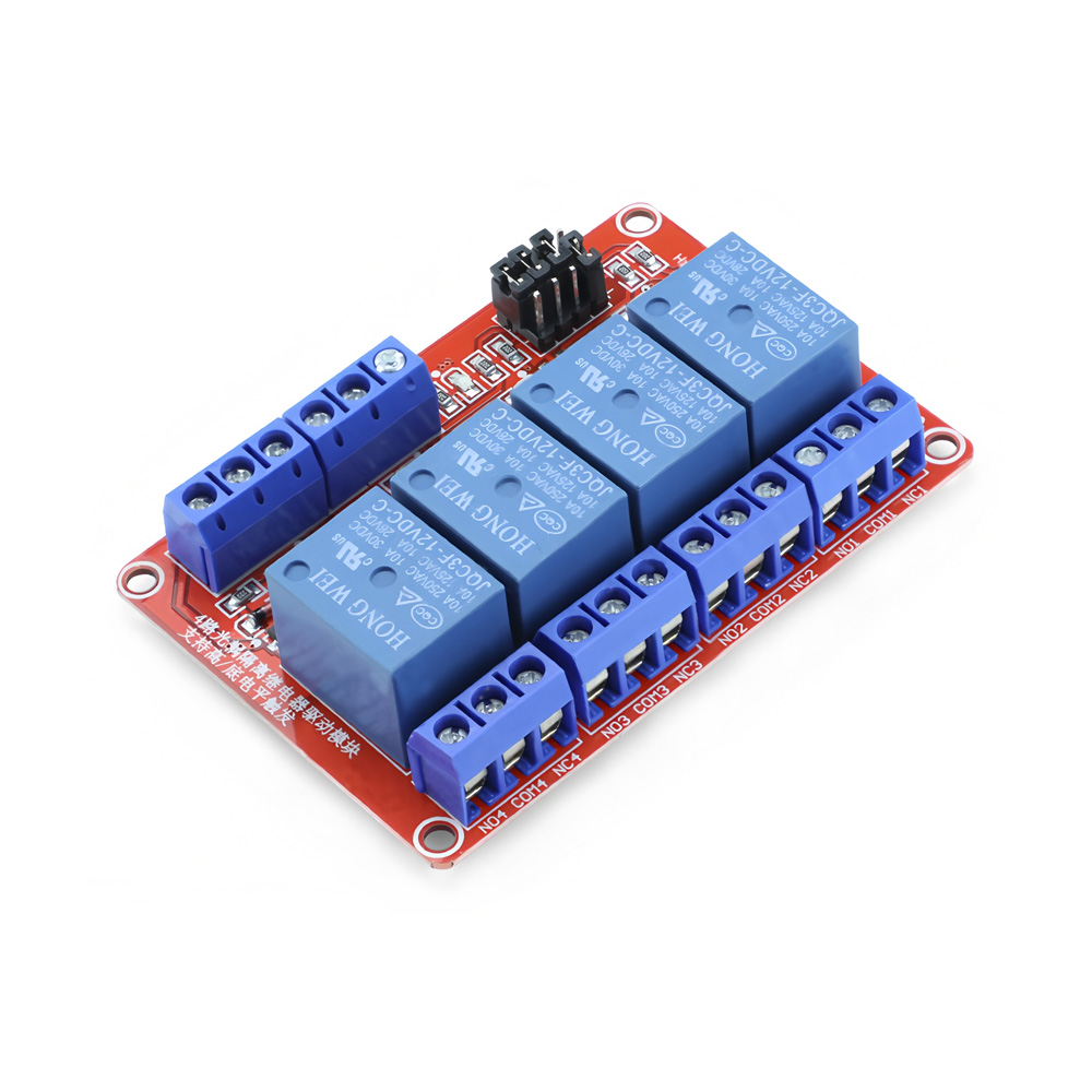 12V 10A 4 Channel Relay Module with Optocoupler Support High-Level or Low-Level Trigger