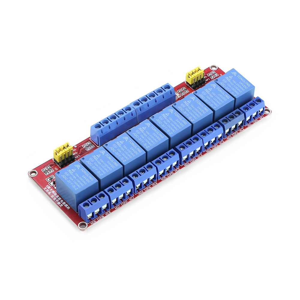 24V 10A 8 Channel Relay Module with Optocoupler Support High-Level or Low-Level Trigger