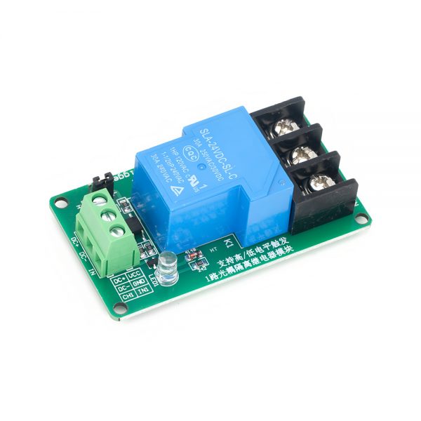 24V 30A 1 Channel Relay Module with Optocoupler, Support High-Level or ...