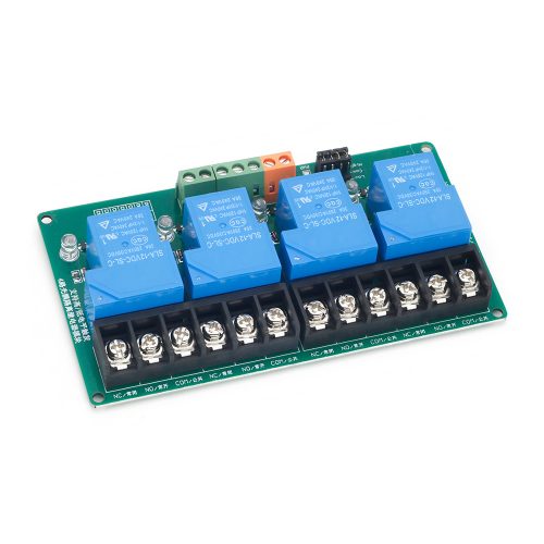 12V 30A 4 Channel Relay Module with Optocoupler, Support High-Level or Low-Level Trigger