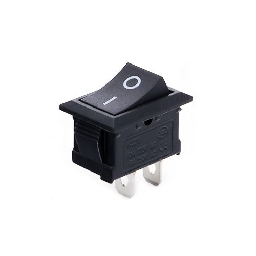 KCD1 On-Off Rocker Switch, Snap-in, 2 Pin, 250V/6A, 21x15mm, Black
