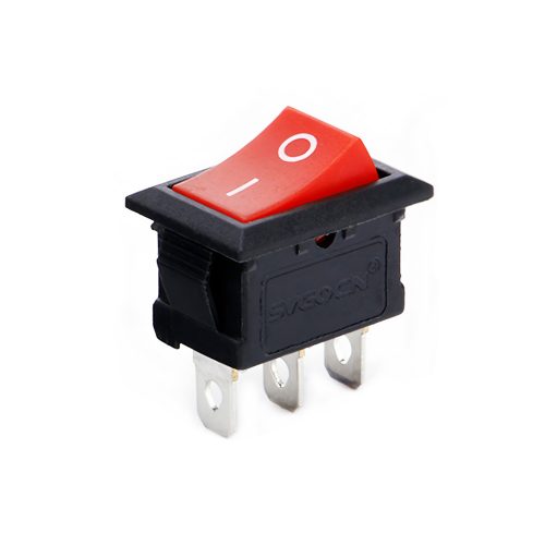 KCD1 On-Off Rocker Switch, Snap-in, 3 Pin, 250V/6A, 21x15mm, Red