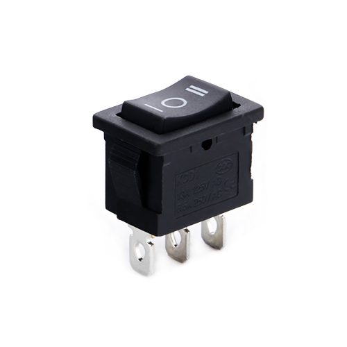 KCD1 Rocker Switch, Snap-in, 3-position 3-Pin, 250V/6A, 21x15mm, Black