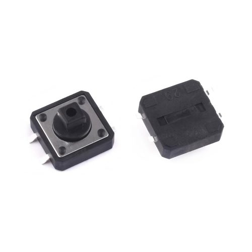 10pcs Tactile Push Button Switch, Surface Mount, Black, 12x12x7.3MM