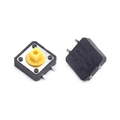 10pcs Tactile Push Button Switch, Surface Mount, Yellow, 12x12x7.3MM