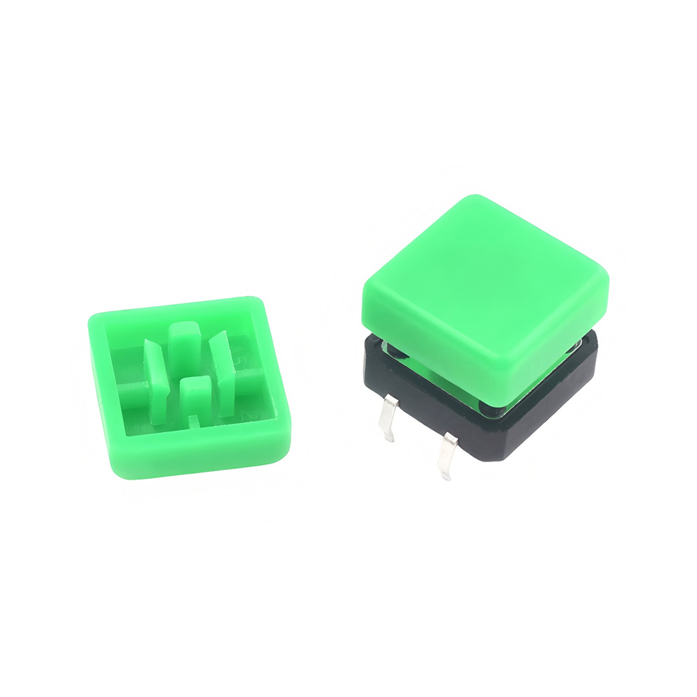 A4011-3050 10pcs Tactile Switch Square Caps for 12x12x7.3MM Tactile Switch, A14, 12mm*12mm, Green