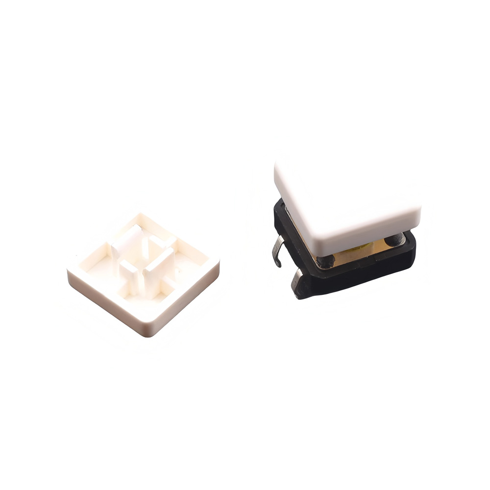 A4011-3052 10pcs Tactile Switch Square Caps for 12x12x7.3MM Tactile Switch, A14, 12mm*12mm, White