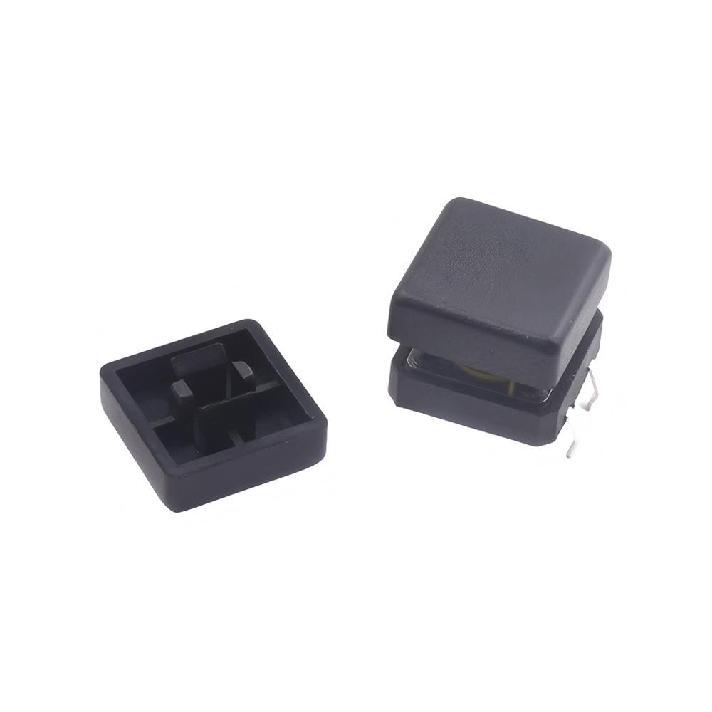 A4011-3053 10pcs Tactile Switch Square Caps for 12x12x7.3MM Tactile Switch, A14, 12mm*12mm, Black