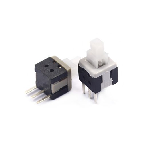 10pcs Tactile Push Button Switch, Self-locking, Raised, Through-hole, 3-Pin, 5.8mmx5.8mm