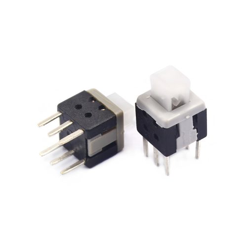 10pcs Tactile Push Button Switch, Self-locking, Flat-top, Through-hole, 6-Pin, 5.8mmx5.8mm