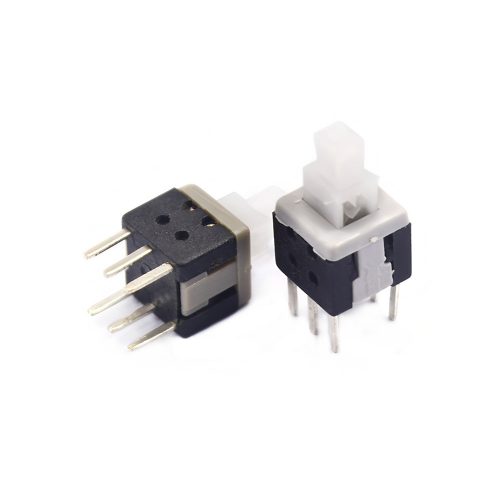 10pcs Tactile Push Button Switch, Self-locking, Raised, Through-hole, 6-Pin, 5.8mmx5.8mm