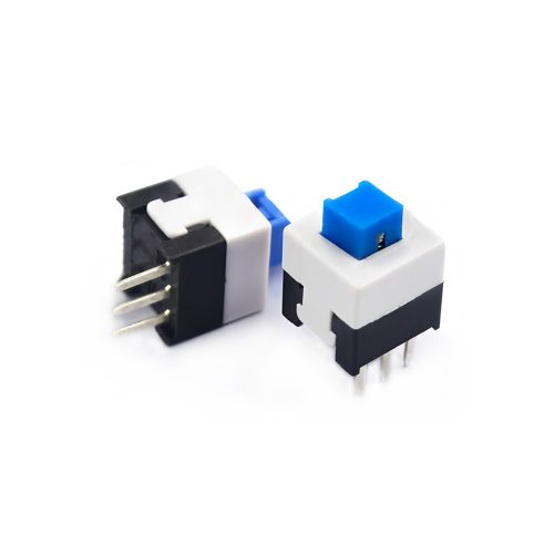 10pcs Tactile Push Button Switch, Self-locking, Flat-top, Through-hole, 3-Pin, 7mmx7mm