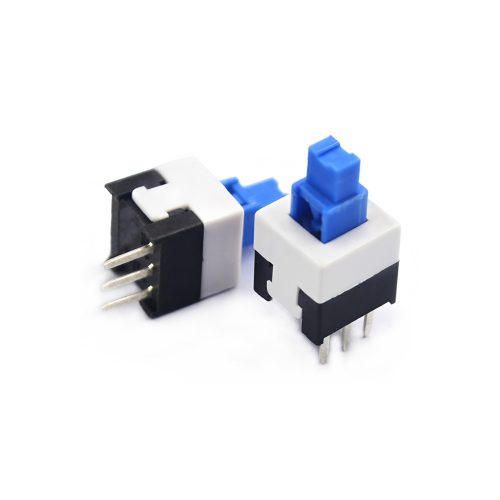10pcs Tactile Push Button Switch, Self-locking, Raised, Through-hole, 3-Pin, 7mmx7mm