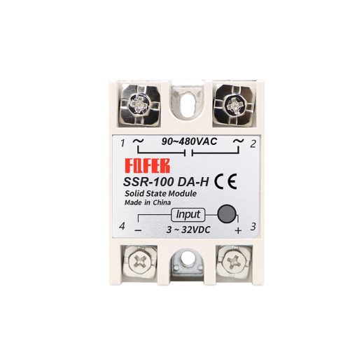 FQFER SSR-100DA-H 3-32VDC/90-480VAC Single-Phase Solid State Relay Module