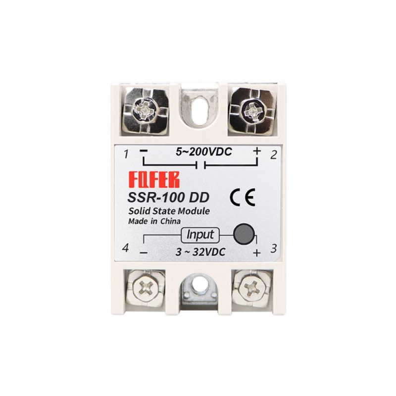 FQFER SSR-100DD 3-32VDC/5-200VDC Single-Phase Solid State Relay Module ...