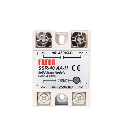 FQFER SSR-40AA-H 80-250VAC/90-480VAC Single-Phase Solid State Relay Module