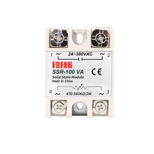 FQFER SSR-100VA 470-560KΩ 2W/24-380VAC Single-Phase Solid State Relay Module