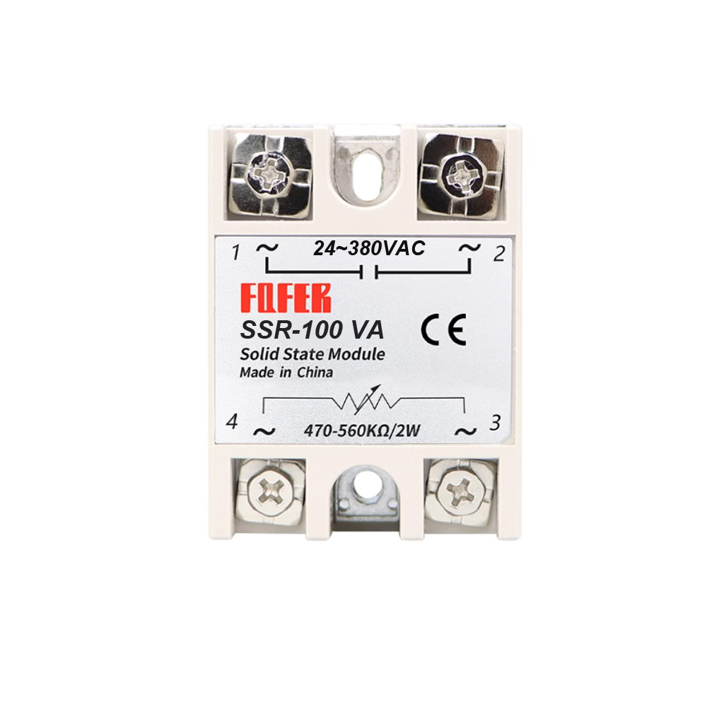 FQFER SSR-100VA 470-560KΩ 2W/24-380VAC Single-Phase Solid State Relay Module