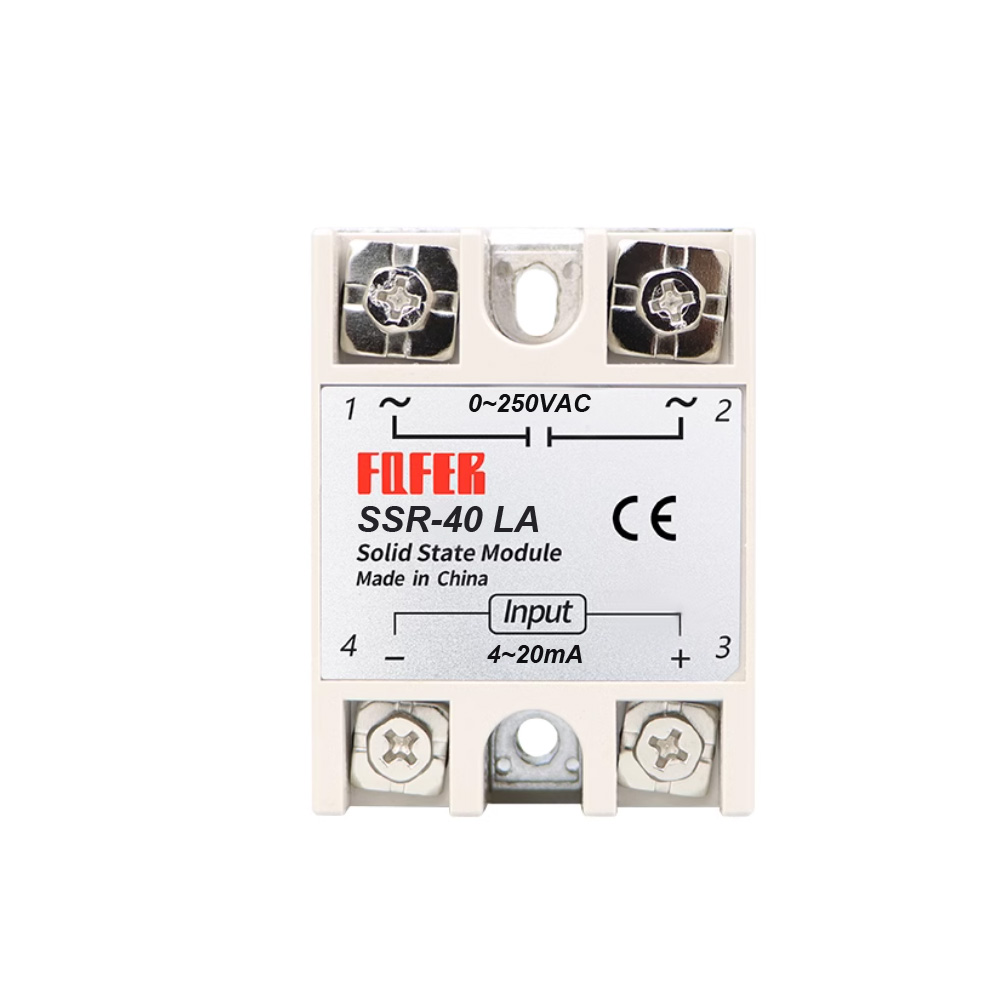 FQFER SSR-40LA 4-20mA/0-250VAC Single-Phase Solid State Relay Module
