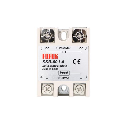 FQFER SSR-60LA 4-20mA/0-250VAC Single-Phase Solid State Relay Module