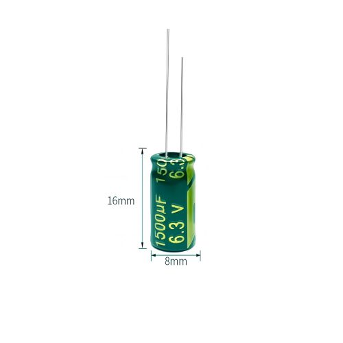 High-frequency Aluminum Electrolytic Capacitor, 6.3V 1500μF, 8mm*16mm