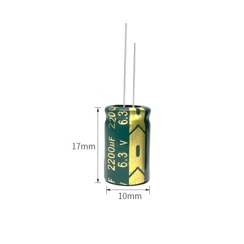 High-frequency Aluminum Electrolytic Capacitor, 6.3V 2200μF, 10mm*17mm