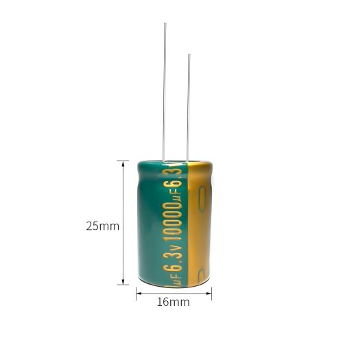 High-frequency Aluminum Electrolytic Capacitor, 6.3V 10000μF, 16mm*25mm