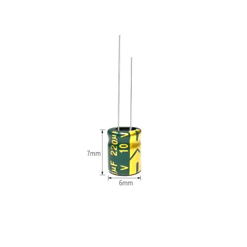High-frequency Aluminum Electrolytic Capacitor, 10V 220μF, 6mm*7mm