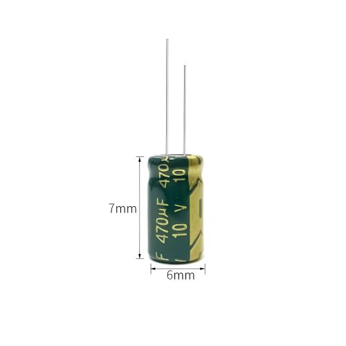 High-frequency Aluminum Electrolytic Capacitor, 10V 470μF, 6mm*7mm
