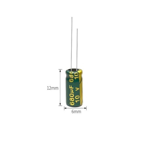 High-frequency Aluminum Electrolytic Capacitor, 10V 680μF, 6mm*12mm