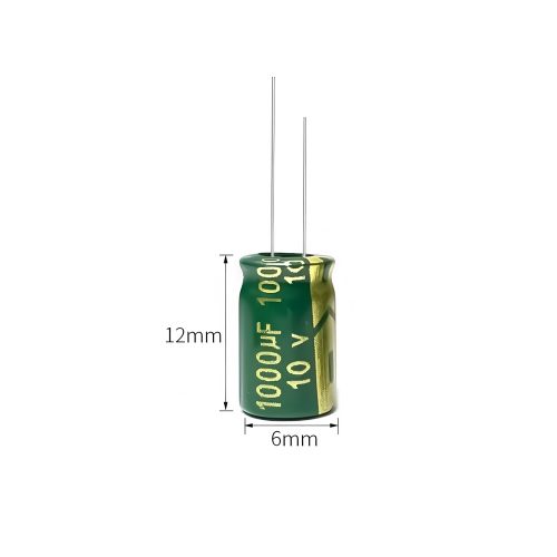 High-frequency Aluminum Electrolytic Capacitor, 10V 1000μF, 6mm*12mm