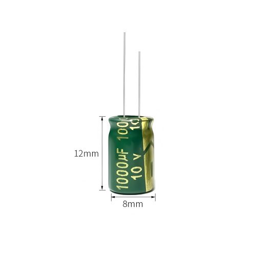 High-frequency Aluminum Electrolytic Capacitor, 10V 1000μF, 8mm*12mm