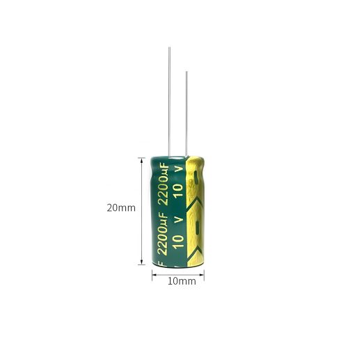 High-frequency Aluminum Electrolytic Capacitor, 10V 2200μF, 10mm*20mm