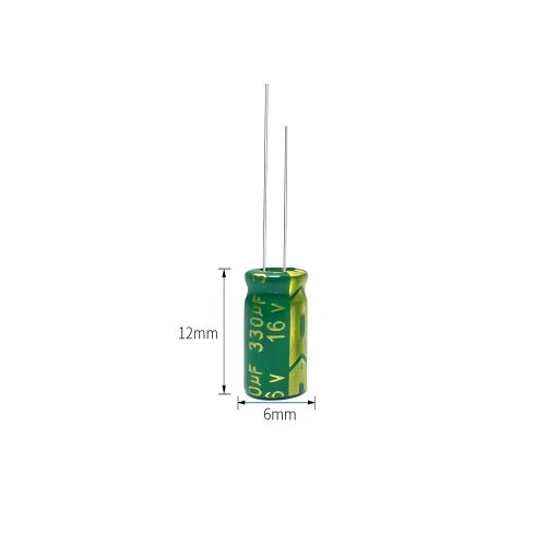 High-frequency Aluminum Electrolytic Capacitor, 16V 330μF, 6mm*12mm