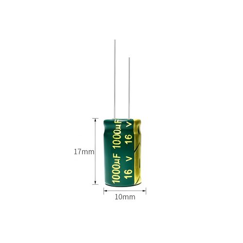 High-frequency Aluminum Electrolytic Capacitor, 16V 1000μF, 10mm*17mm