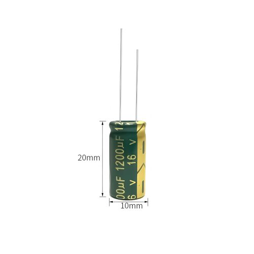High-frequency Aluminum Electrolytic Capacitor, 16V 1200μF, 10mm*20mm