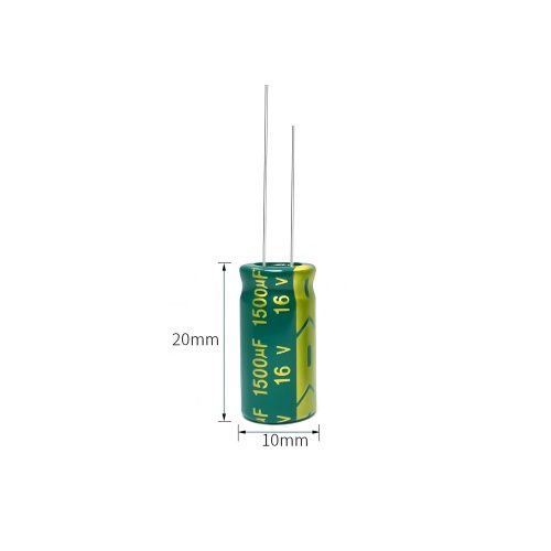 High-frequency Aluminum Electrolytic Capacitor, 16V 1500μF, 10mm*20mm