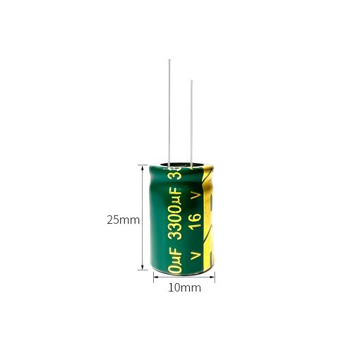 High-frequency Aluminum Electrolytic Capacitor, 16V 3300μF, 10mm*25mm