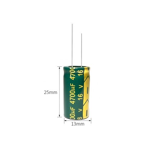 High-frequency Aluminum Electrolytic Capacitor, 16V 4700μF, 13mm*25mm
