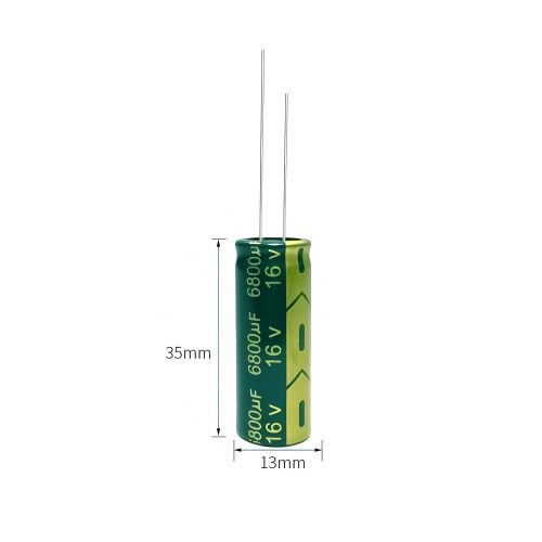 High-frequency Aluminum Electrolytic Capacitor, 16V 6800μF, 13mm*35mm