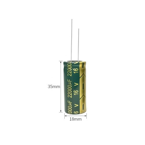 High-frequency Aluminum Electrolytic Capacitor, 16V 22000μF, 18mm*35mm