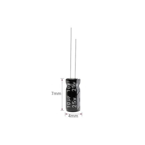 Aluminum Electrolytic Capacitor, 25V 10μF, 4mm*7mm