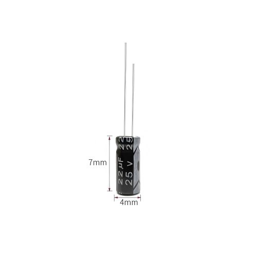 Aluminum Electrolytic Capacitor, 25V 22μF, 4mm*7mm