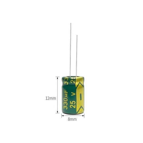 High-frequency Aluminum Electrolytic Capacitor, 25V 330μF, 8mm*12mm