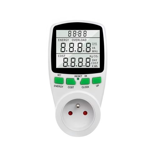 Digital LCD Energy Meter Power Meter Socket, 230V/16A/3680W, FR Plug